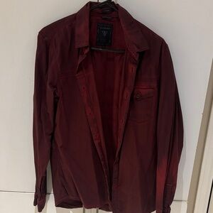 GUESS Men's Deep Red Shirt Jacket
